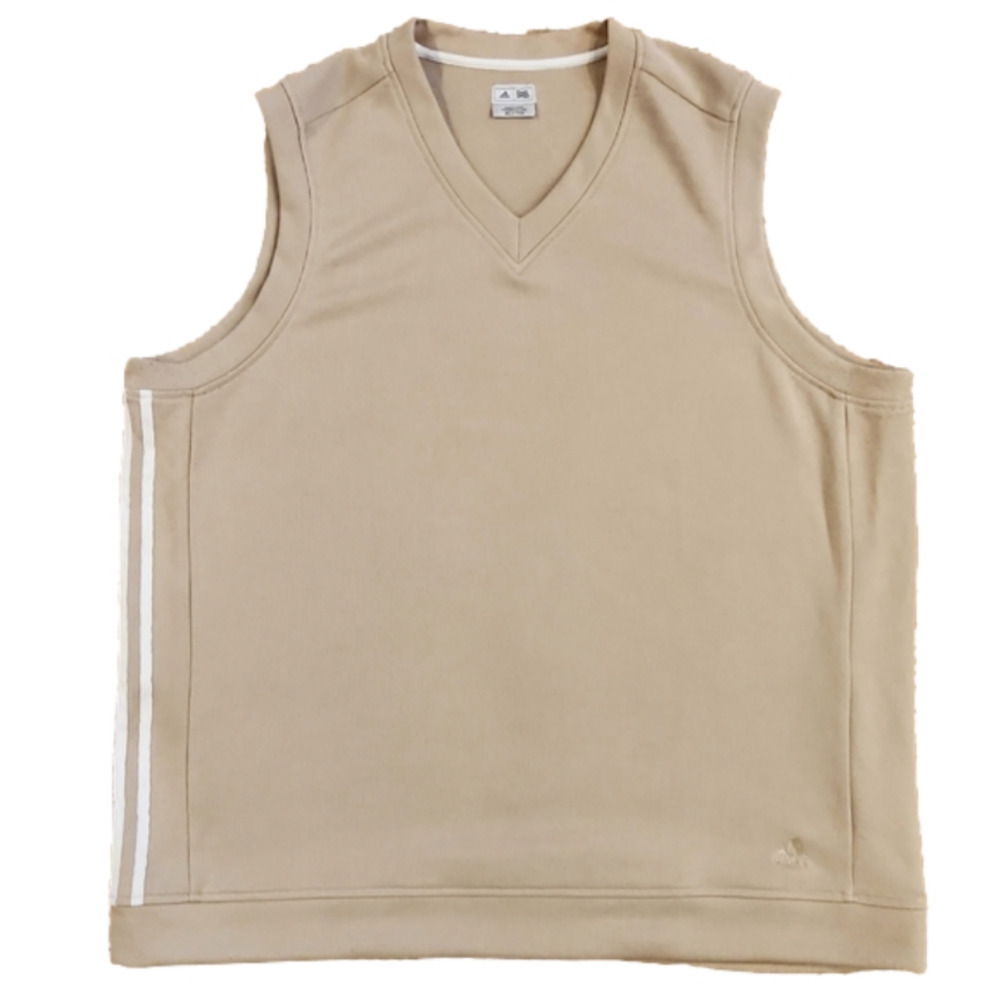 ADIDAS Tan With White Stripes Sweater Vest